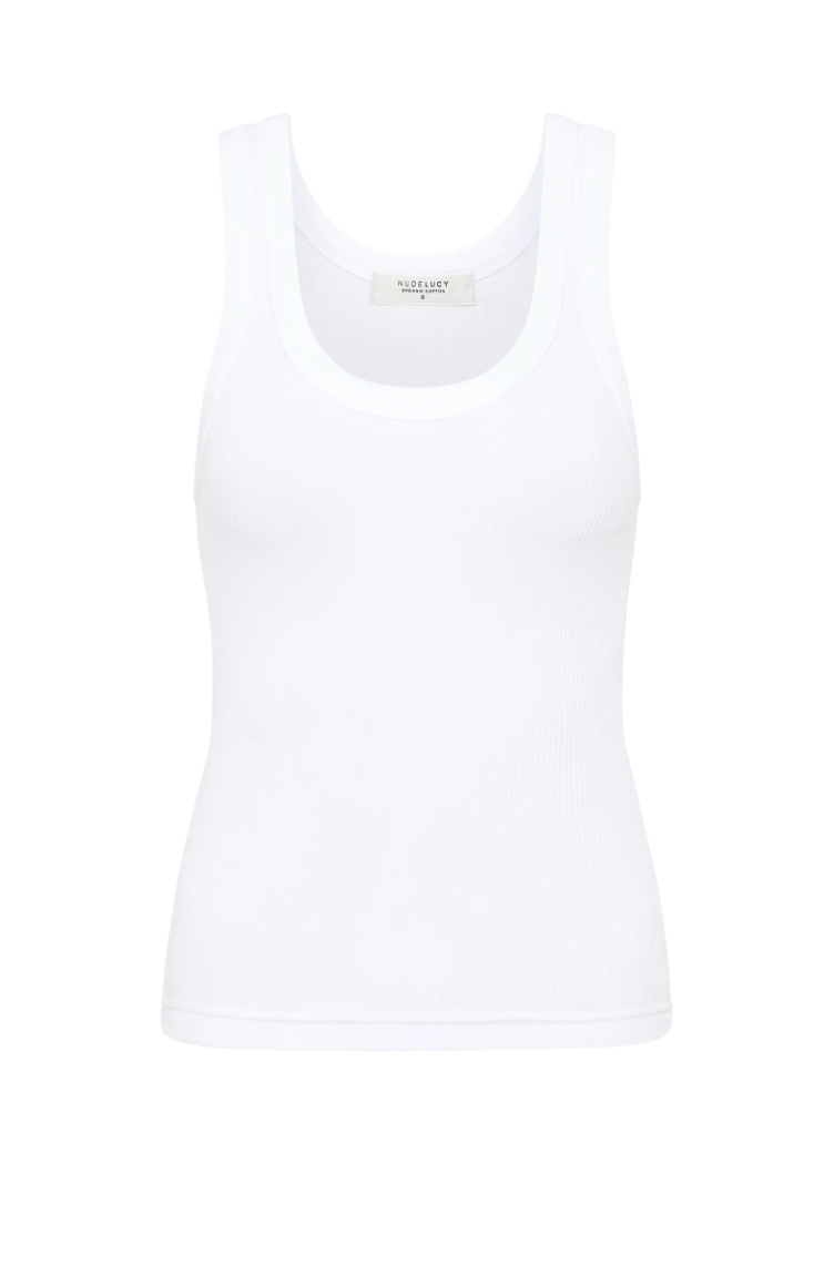 Organic Rib Singlet - White